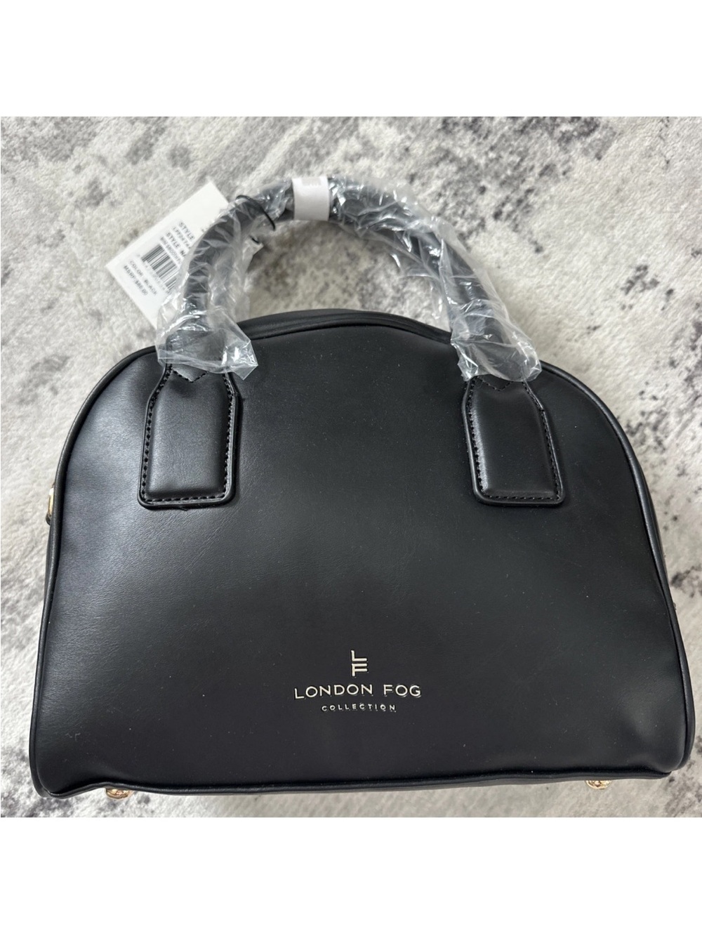 London Fog Black Dome Satchel Tote